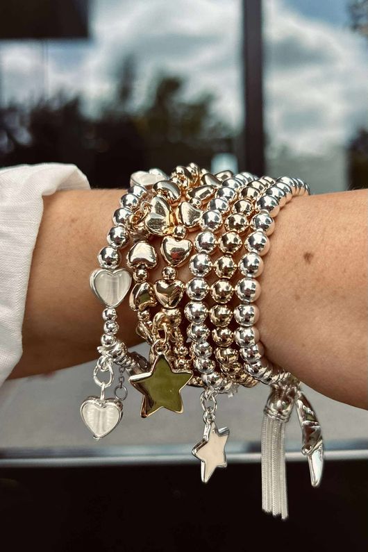 Laundry B Free Spirit Stretch Stacker Bracelet Star Silver /15 